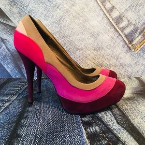 Color block heels